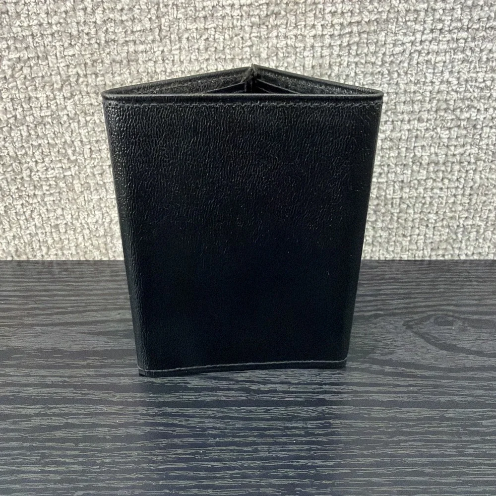 Di Lido Black Imported‎ Black French Kidskin Tri fold Wallet Mens Classic